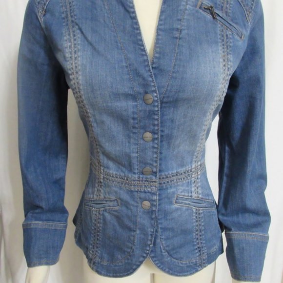 NEW Womens Ladies COLDWATER CREEK Blue Jean Denim Casual Jacket 8 8P - Picture 2 of 6